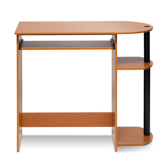 Furinno SIMPLISTIC Desk, 31.5 Wide Gaming Desk with Keyboard Tray, Computer Desk with Rounded Edges, Office Desk, for Home Office, Bedroom, Light Cherry Oak