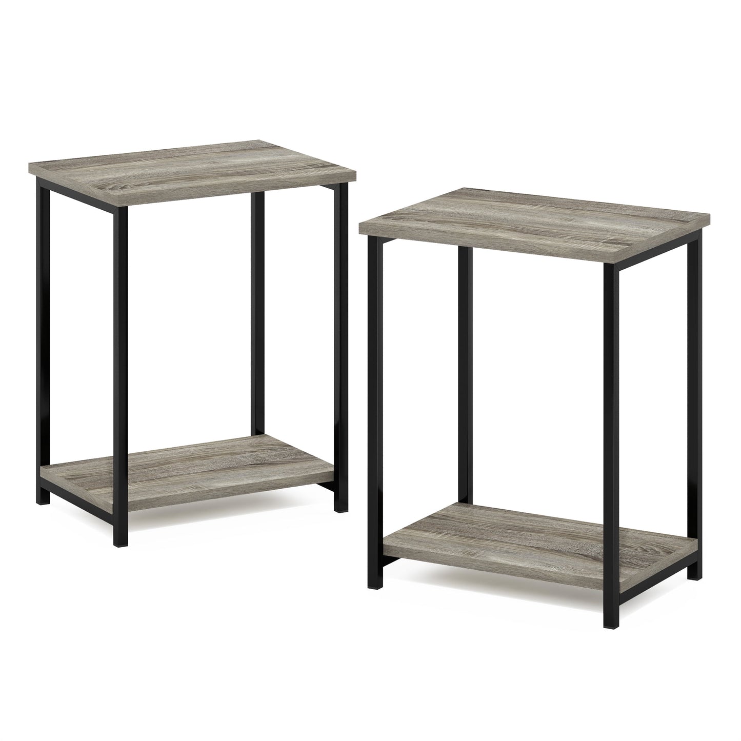 Furinno Simplistic Mesa Auxiliar Industrial con Estructura de Metal, Paquete de 1, Pino Ãmbar