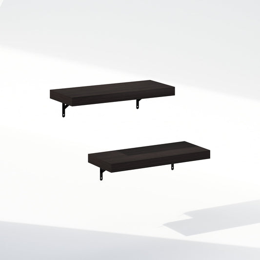 Furinno Tanna 22-Inch Wall Mounted Bathroom Floating Display Shelves, Tobacco Oak, Set of 2