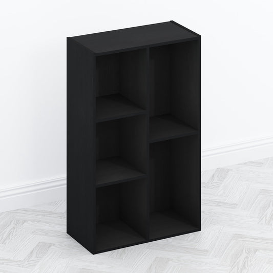 Furinno Tomi Organizer Bookcase, Bookshelf, 5-Cube, Blackwood
