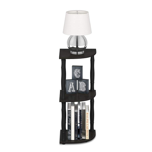Furinno Turn-N-Tube 11.6"W x 11.6"D x 29.6"H 3-Shelf Freestanding Shelves, Espresso and Black