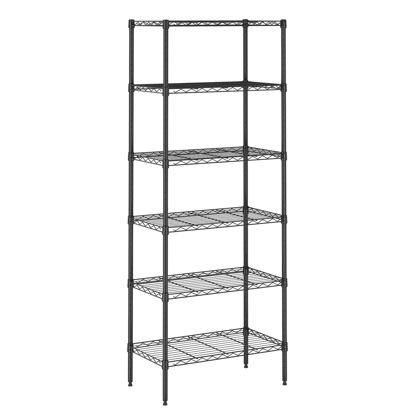 Furinno Wayar 6-Tier Stackable Metal Storage Shelf Rack, 23 x 13 x 59, Stainless Steel