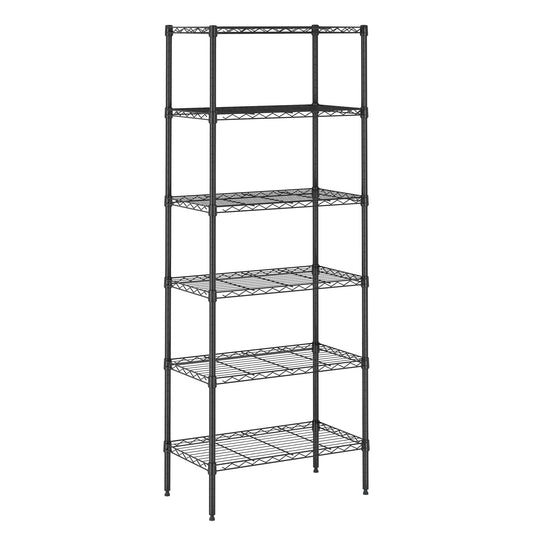 Furinno Wayar 6-Tier Stackable Metal Storage Shelf Rack, 23 x 13 x 59, Stainless Steel