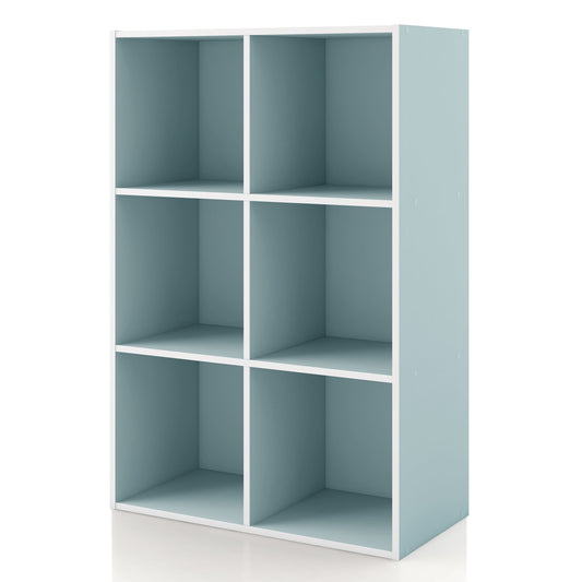 Furniture of America Brooks Stackable 6-Cube Wood Light Pink Kids Bookcase