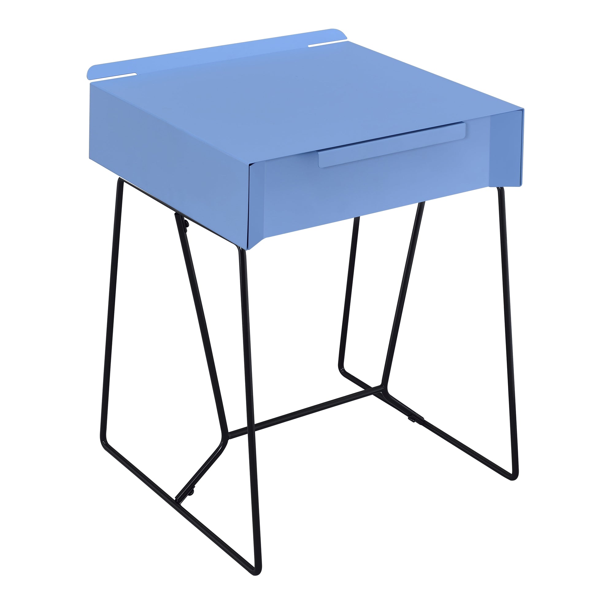 Furniture of America Herbit Metal with Drawer Side Table, Champagne