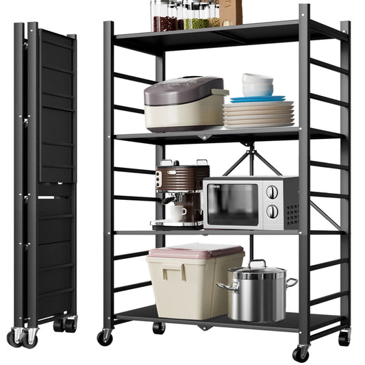 Camkey Foldable 4-Tier Metal Storage Shelves