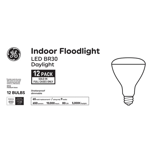 GE LED 65W BR30 Daylight 13YR (12-Pack)