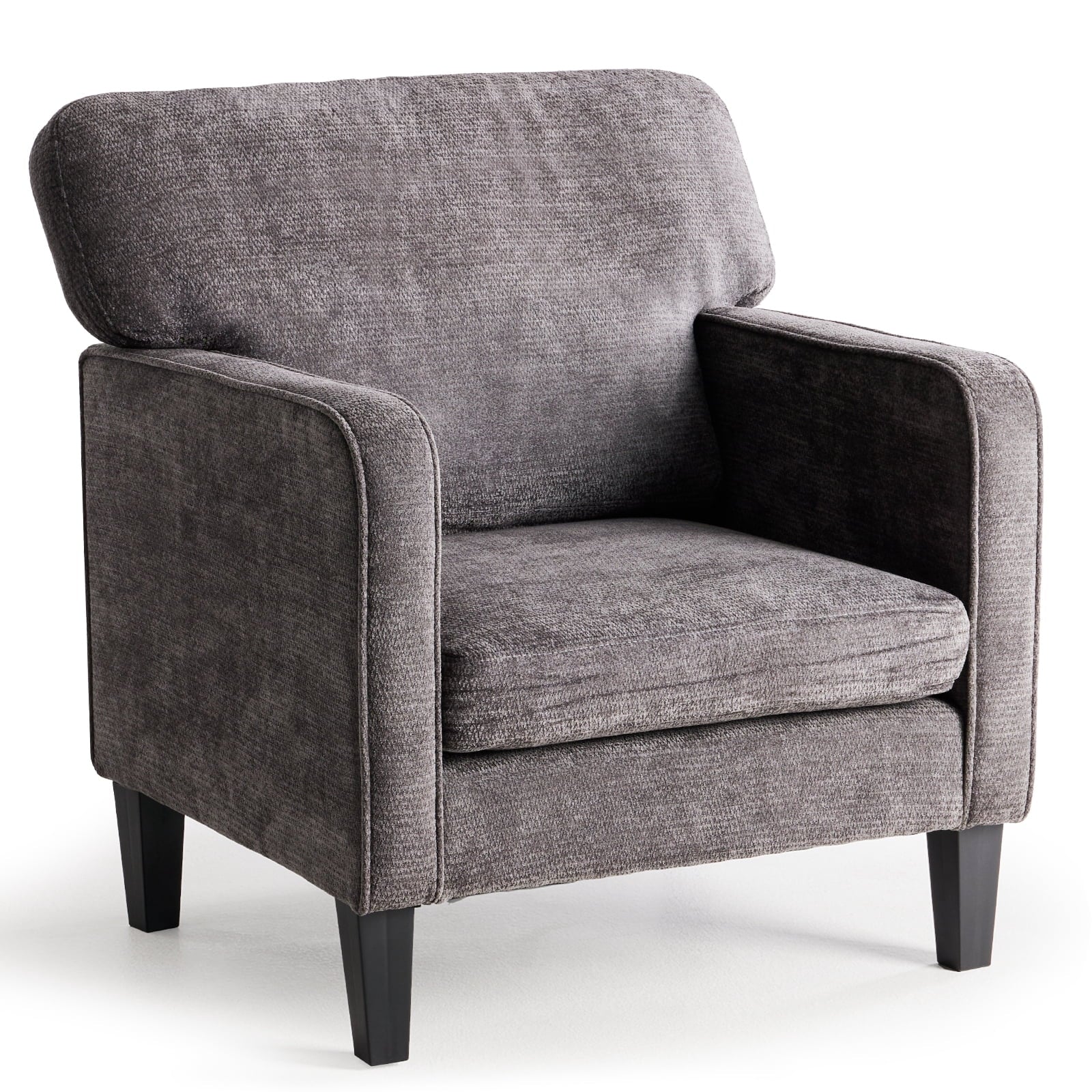 GIANNA Fabric Accent Chair with Supportive Backrest and Armrest, Modern Comfy Chair for Living Room, Bedroom, or Office, Grey