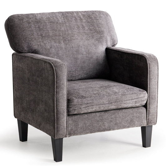 GIANNA Fabric Accent Chair with Supportive Backrest and Armrest, Modern Comfy Chair for Living Room, Bedroom, or Office, Grey