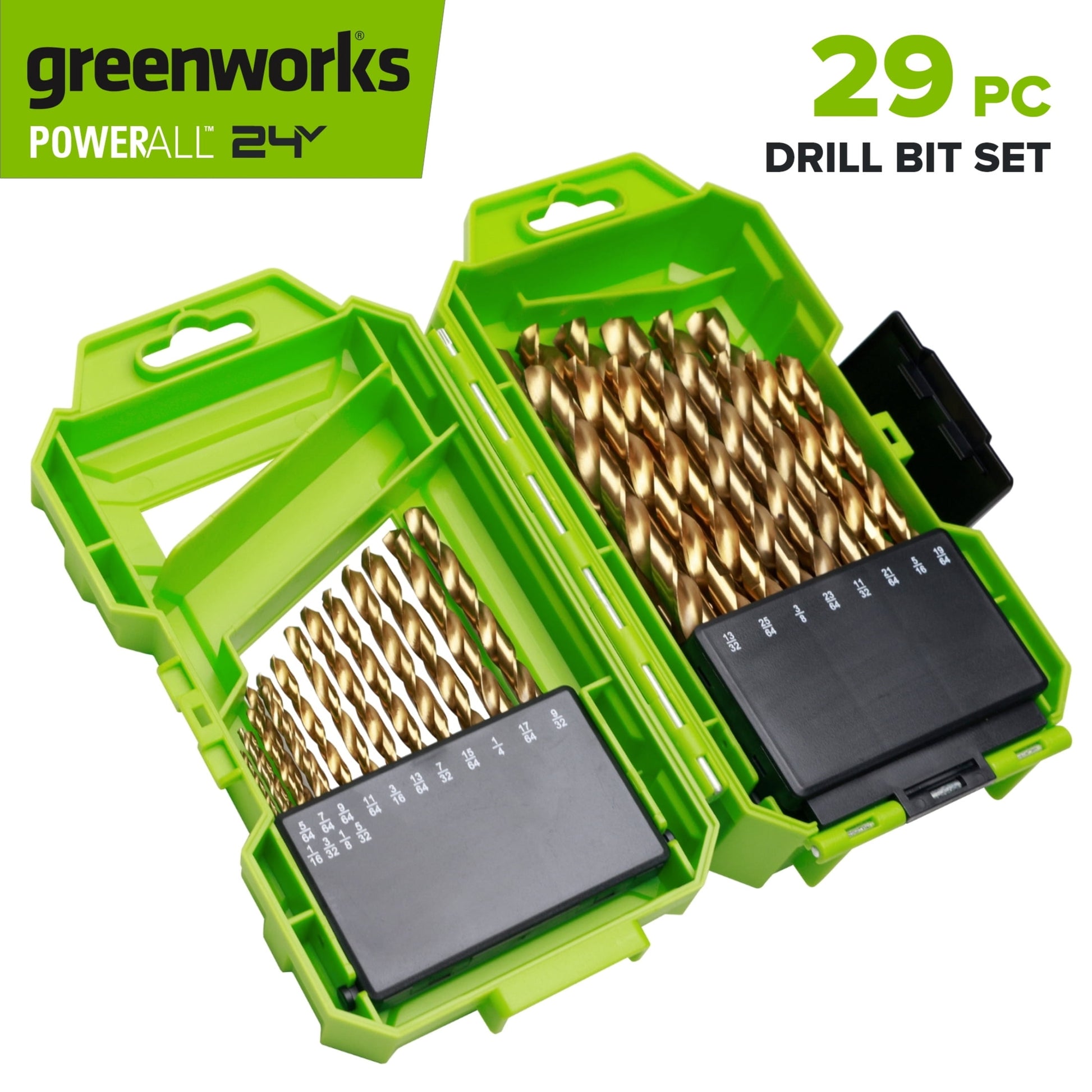 Greenworks 29PC Titanium Drill Bit Set, PA52238A1