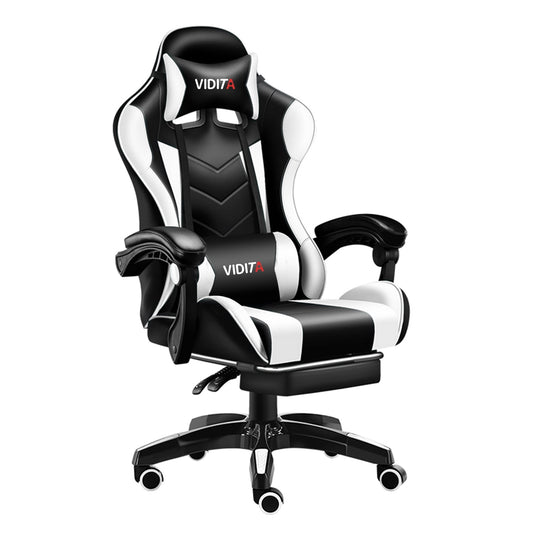 Alvantor High Back Gaming Chair with Adjustable Footrest and Lumbar Support, Black & Red