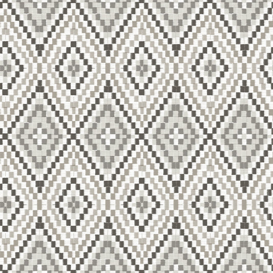 Ganado Dark Brown Geometric Ikat Wallpaper