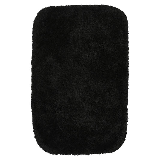 Garland Rug Finest Luxury Washable Nylon Black Bath Rug, 30" x 50"