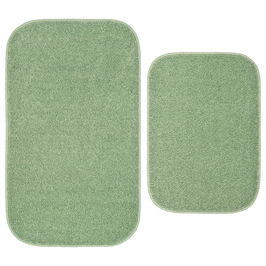 Garland Rug Gramercy Washable Bath Rug Set, 2 Piece (20"x34" & 17"x24") Deep Fern