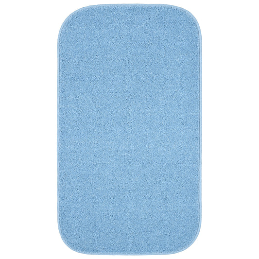 Garland Rug Gramercy Washable Polypropylene Basin Blue Bath Rug, 20" x 34"