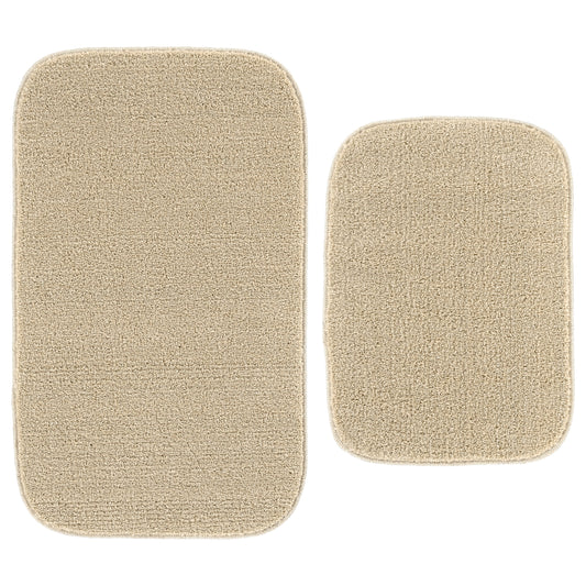 Garland Rug Sedona Washable Bath Rug Set, 2 Piece (21"x34" & 17"x24") Champagne