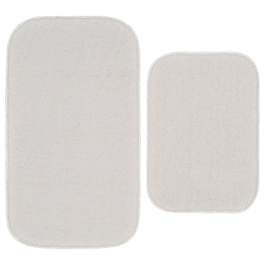 Garland Rug Sedona Washable Bath Rug Set, 2 Piece (21"x34" & 17"x24") White