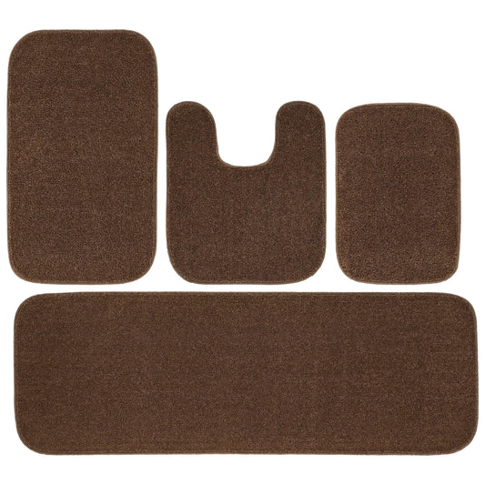 Garland Rug Sedona Washable Bath Rug Set, 4 Piece Set (2 Bath Rugs, Contour Rug, Runner Rug) Cinnamon