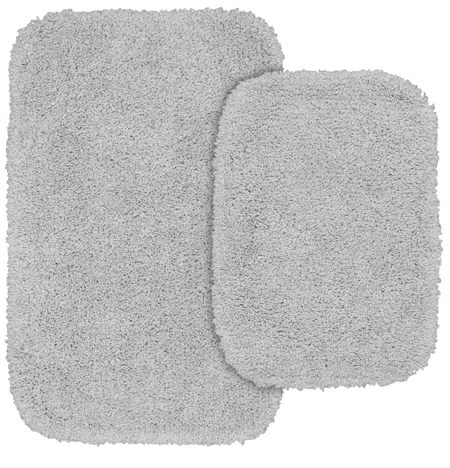 Garland Rug Serendipity Juego de Tapetes de BaÃ±o de Nailon Lavable, Juego de 2 Piezas (Tapete de BaÃ±o de 17"x24" y Tapete de BaÃ±o de 21"x34") Gris Platino