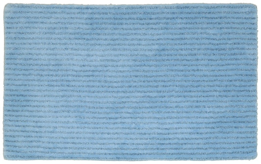 Garland Rug Sheridan 24 in. x 40 in. Plush Washable Nylon Bath Rug Basin Blue