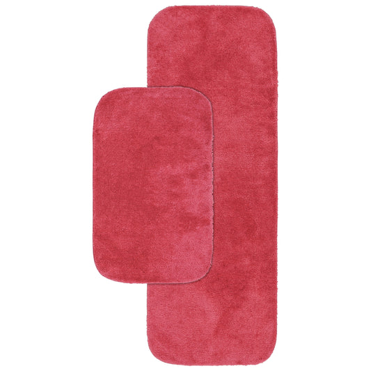 Garland Alfombra Tradicional Lavable Juego de Alfombras de BaÃ±o, Juego de 2 Piezas (Alfombra de BaÃ±o de 21"x34" y Pasillo de 22"x60") Hibisco Rosa