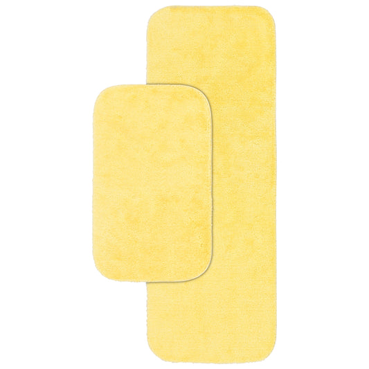 Garland Rug Traditional Washable Bath Rug Set, 2-Piece Set (21"x34" Bath Rug, & 22"x60" Runner) Rubber Ducky Yellow