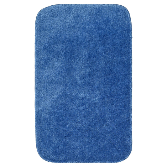 Garland Rug Traditional Washable Nylon Electric Blue Bath Rug, 24" x 40"