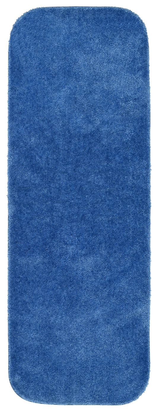 Garland Rug Traditional Washable Nylon Electric Blue Bathroom Runner, 22" x 60"