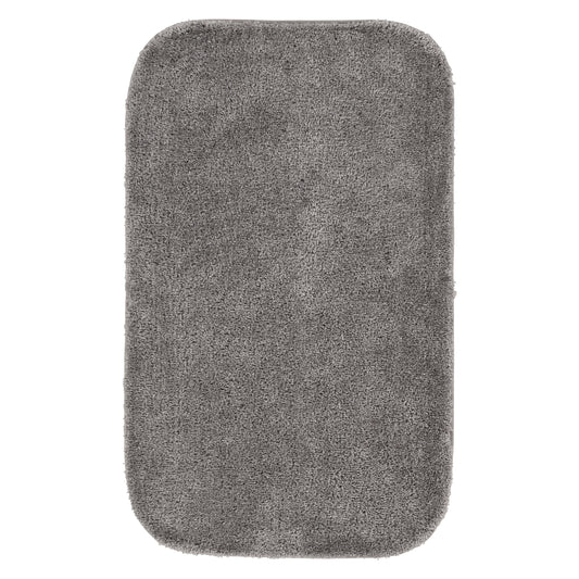 Garland Rug Traditional Washable Nylon Medium Gray Bath Rug, 24" x 40"