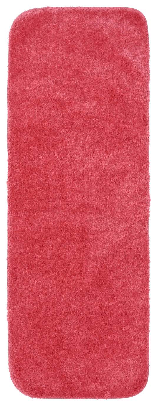Garland Rug Traditional Washable Nylon Pink Hibiscus Bathroom Runner, 22" x 60"