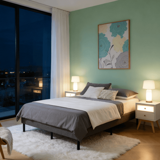 Gewnee Twin Size Solid Wood Platform Bed Frame with Ample Space At the Bottom,Recommended 8-14 Inch Mattress.No Box Spring Required.Gray