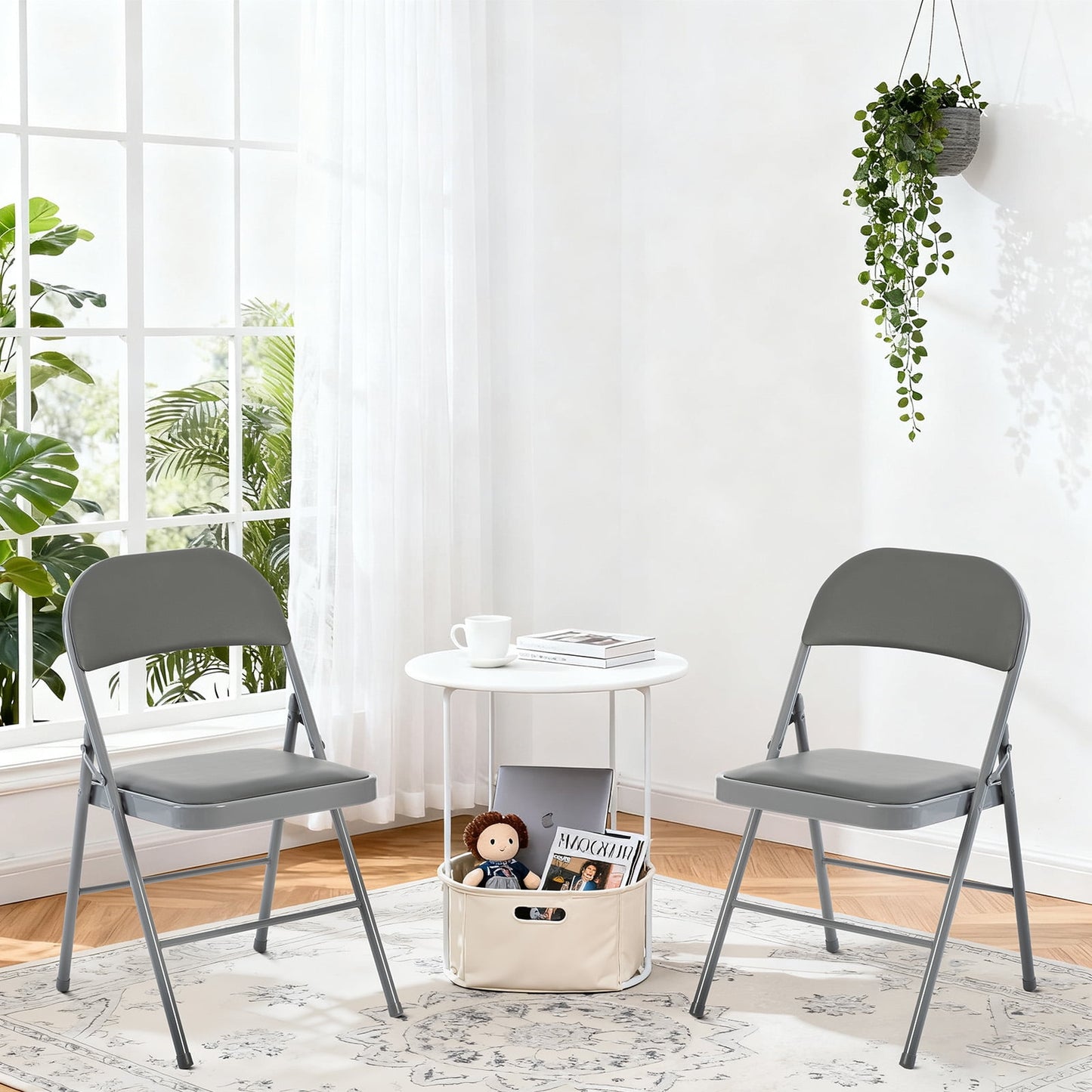 Gianna 2-Pack Folding Chairs, Dining Chairs with Cushioned Seat and Back for Indoor or Outdoor Use, Home, Office, Events & Parties