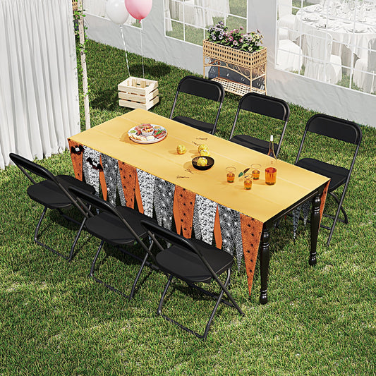 JOINSUN 6P Folding Chair Indoor Outdoor Portable,Stackable for Picnics and Restaurants,Teens and Adult,Black