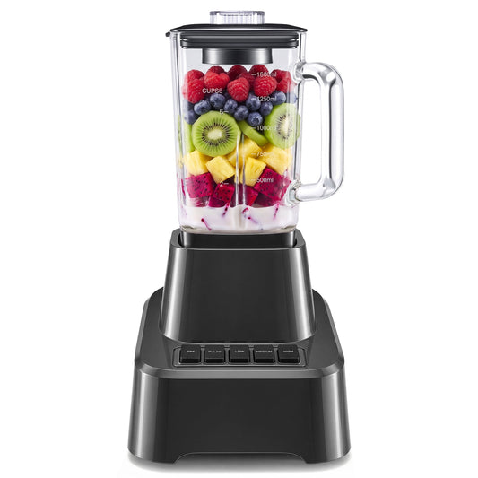 Gianna Blender with 850 Peak Watts, 54oz Full-Size Countertop Blender, 4 Speeds with Pulse for Smoothies & Frozen Drinks, Dishwasher Safe & Non-Slip Base, Black