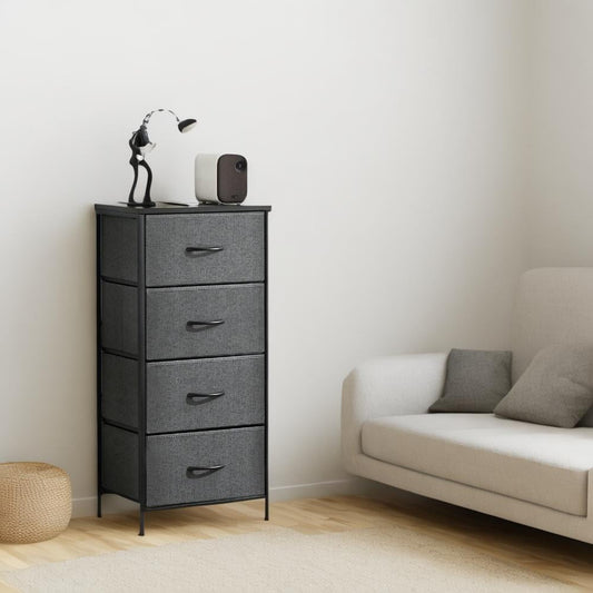 JOINSUN Fabric Dressers Cabinet with 4 Drawers, Chest of Drawers for Living Room, Bedroom, Grey