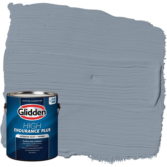 Glidden Exterior Paint and Primer, Smoke Grey / Gray, 1 Gallon, Satin