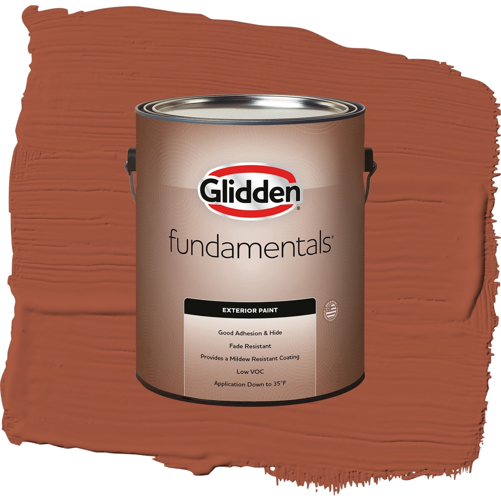 Glidden Fundamentals Ancient Copper / Orange, Satin Exterior Paint, 1 Gallon
