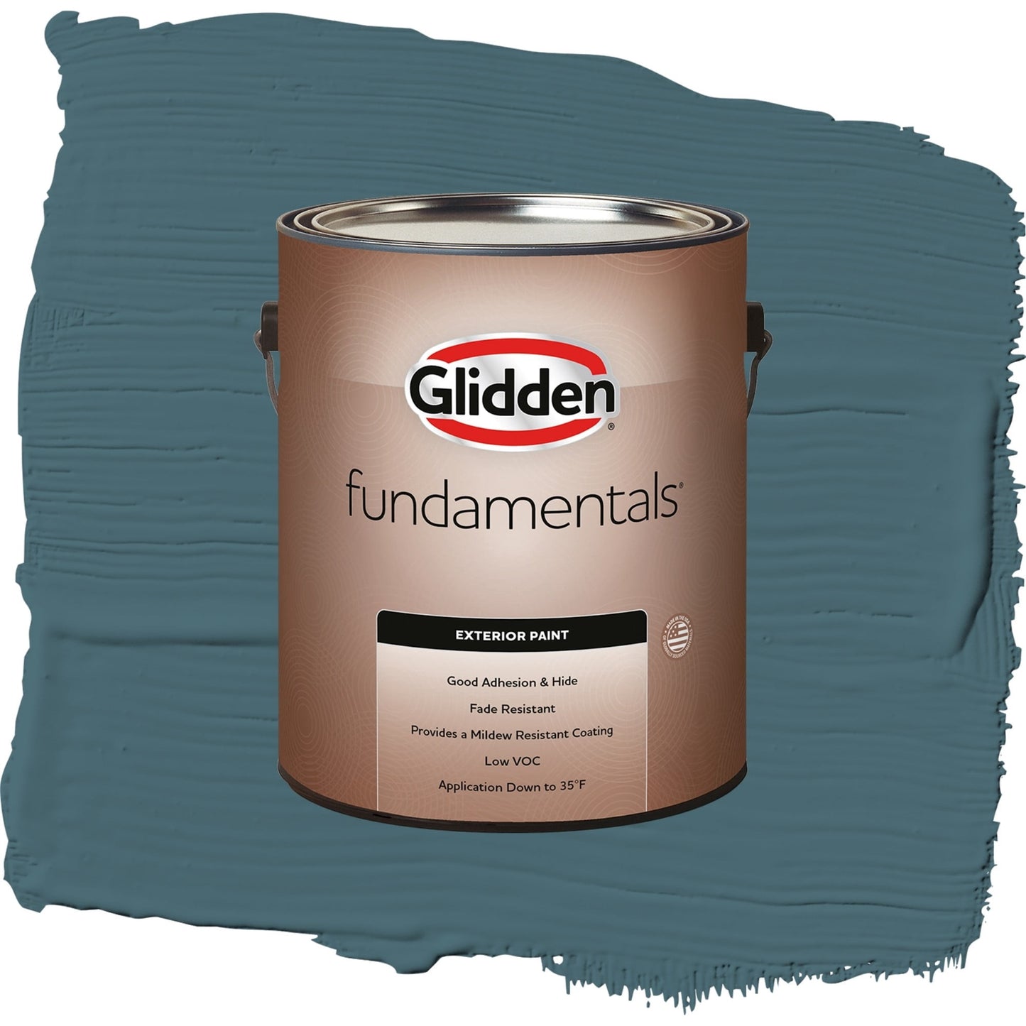 Glidden Fundamentals Azalea Leaf / Blue, Semi-Gloss Exterior Paint, 1 Gallon