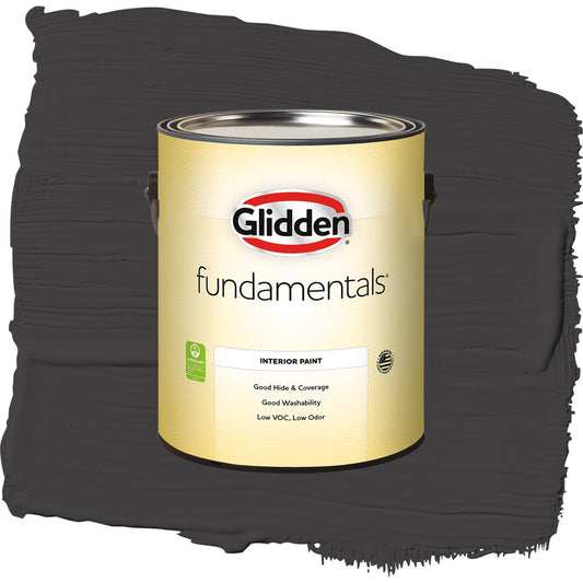 Glidden Fundamentals Black Magic / Black Semi-Gloss Interior Paint, 1 Gallon