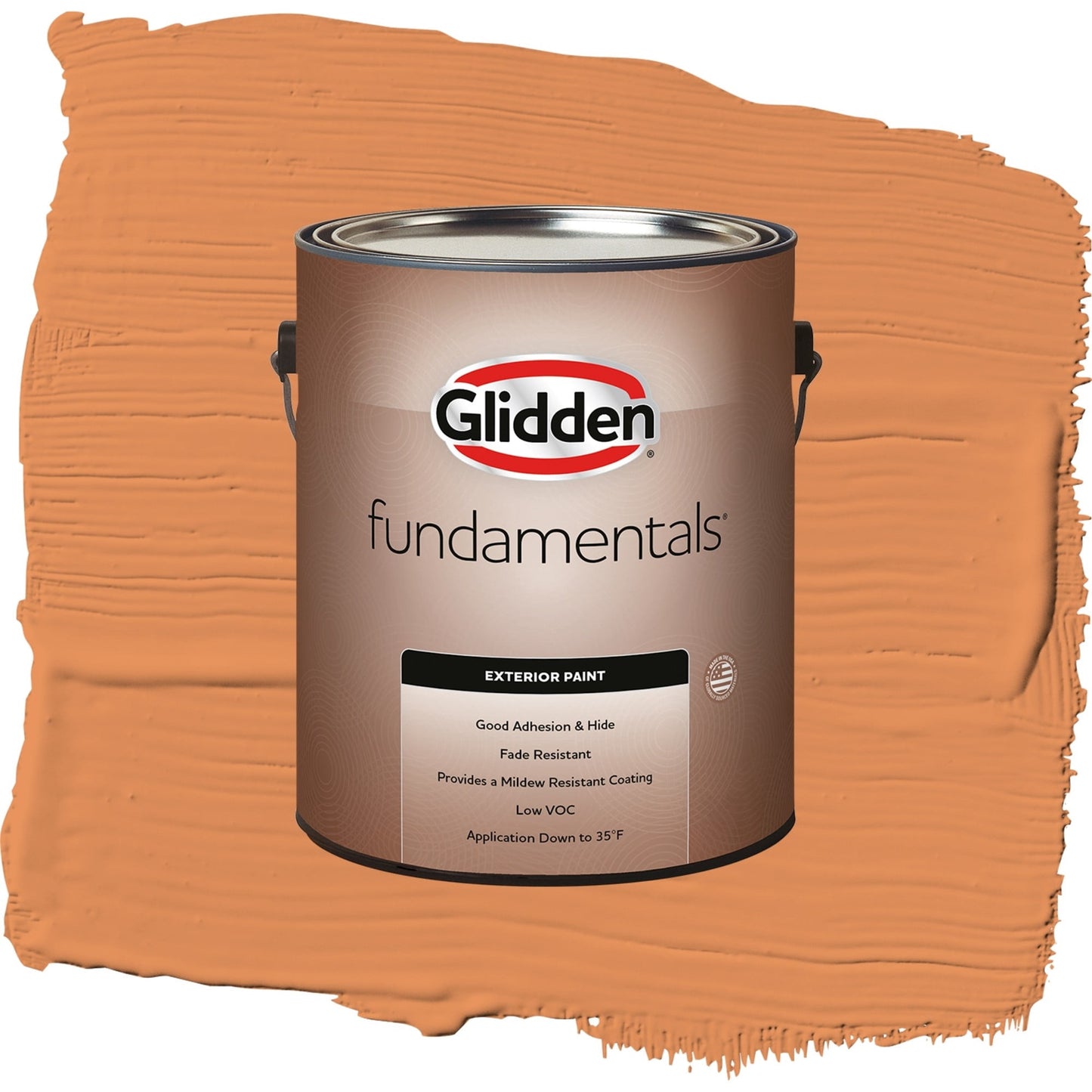 Glidden Fundamentals Carrot Cake / Orange, Semi-Gloss Exterior Paint, 1 Gallon