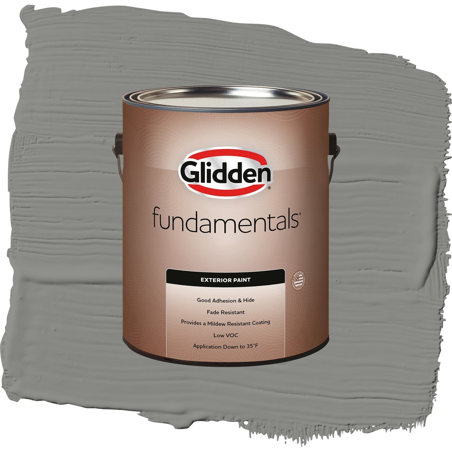 Glidden Fundamentals Downpour / Grey, Semi-Gloss Exterior Paint, 1 Gallon