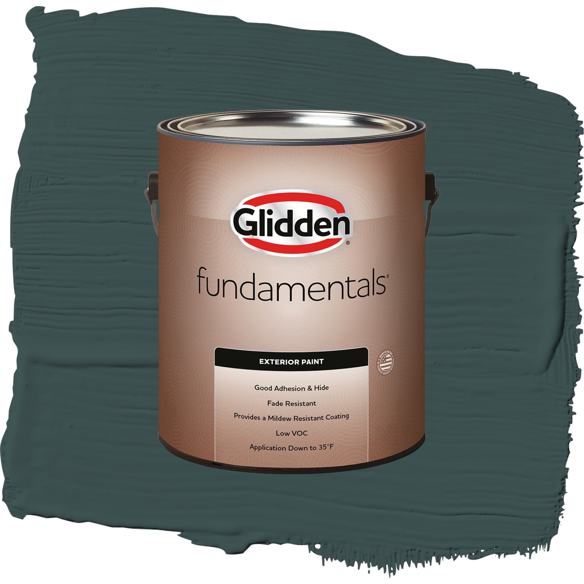 Glidden Fundamentals Night Watch / Green, Semi-Gloss Exterior Paint, 1 Gallon