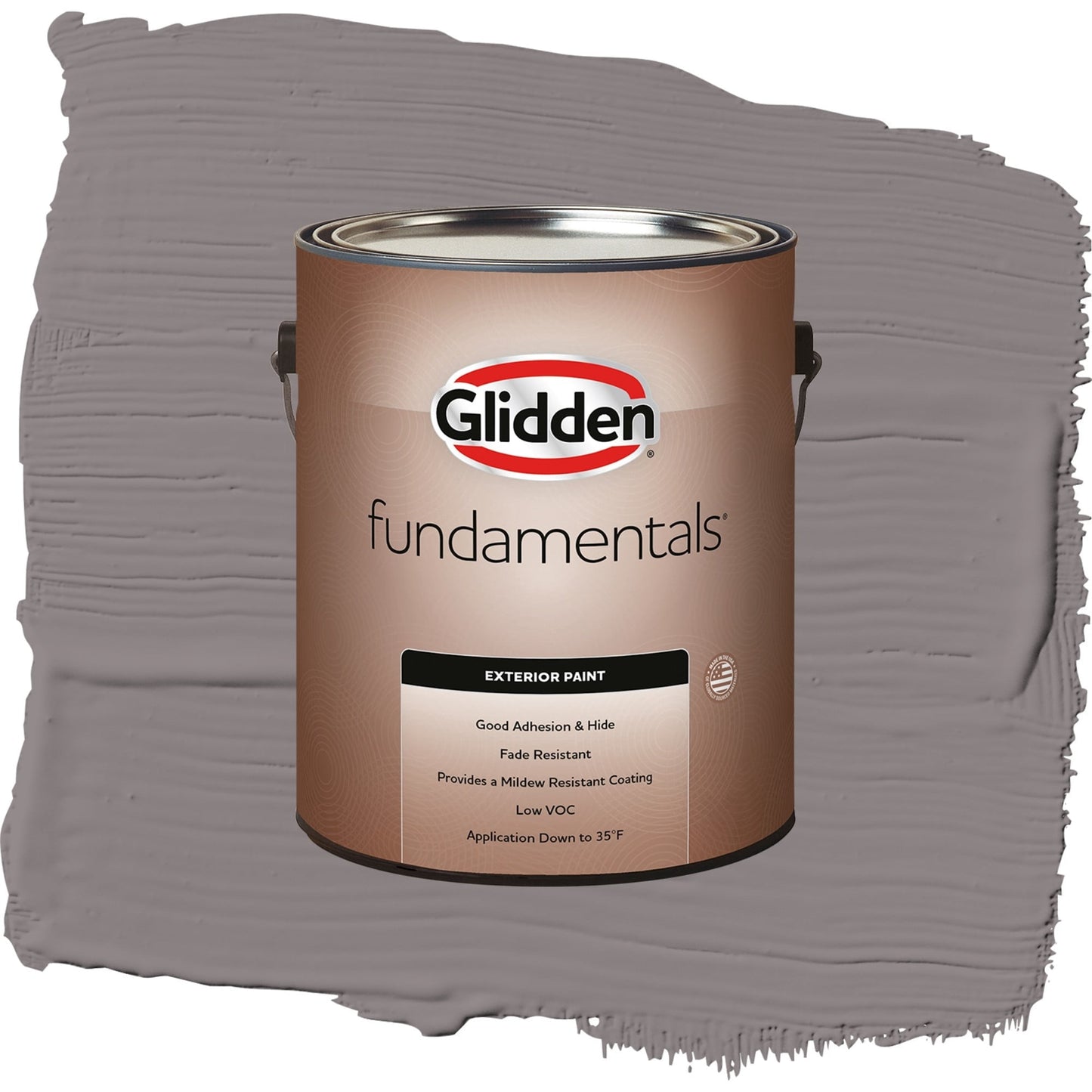 Glidden Fundamentals Pewter Mug / Gray, Semi-Gloss Exterior Paint, 1 Gallon