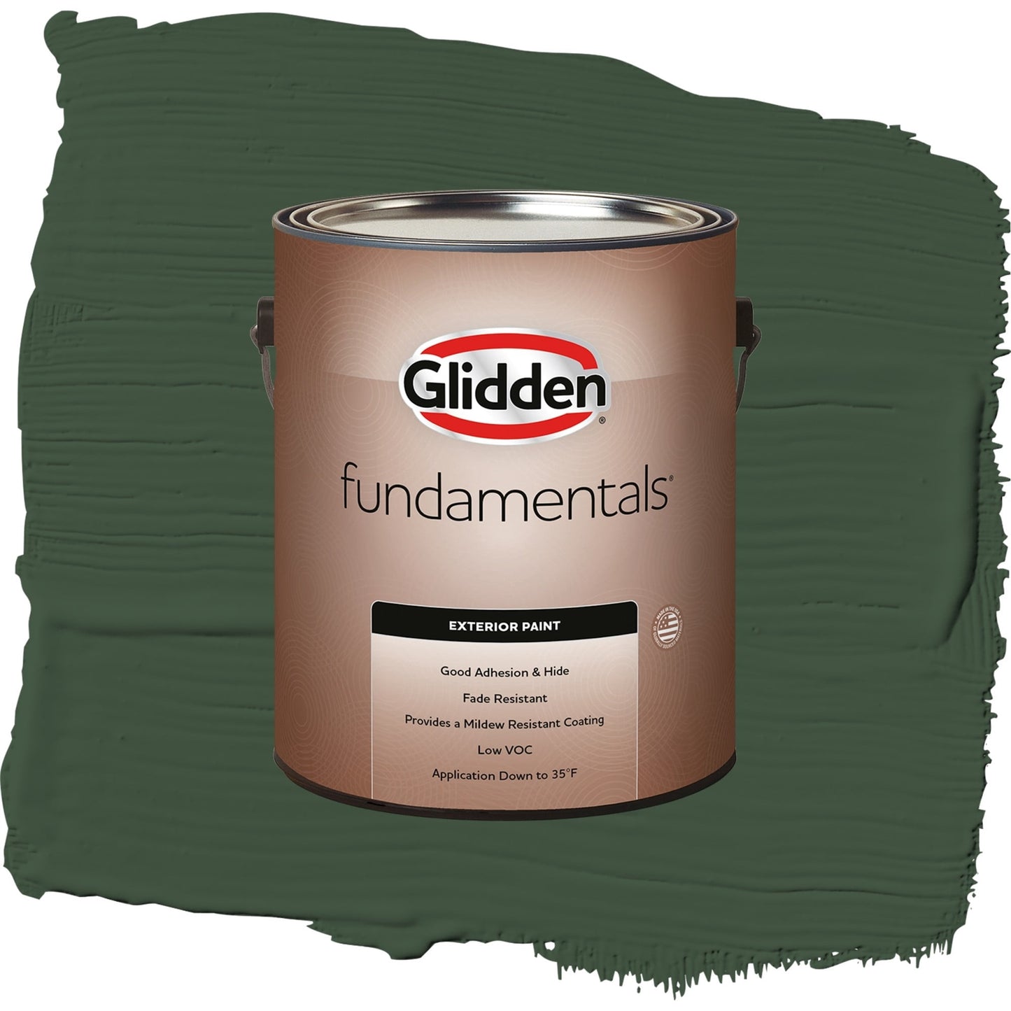 Glidden Fundamentals Pine Forest / Green, Semi-Gloss Exterior Paint, 1 Gallon