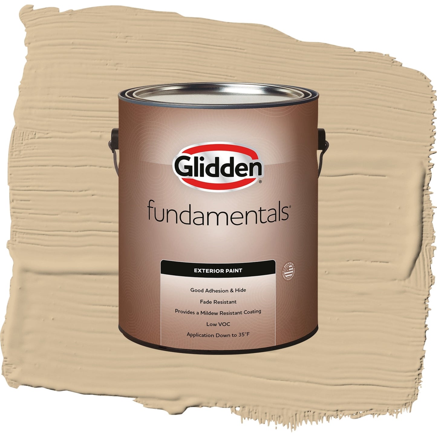 Glidden Fundamentals Pony Tail / Beige, Semi-Gloss Exterior Paint, 1 Gallon
