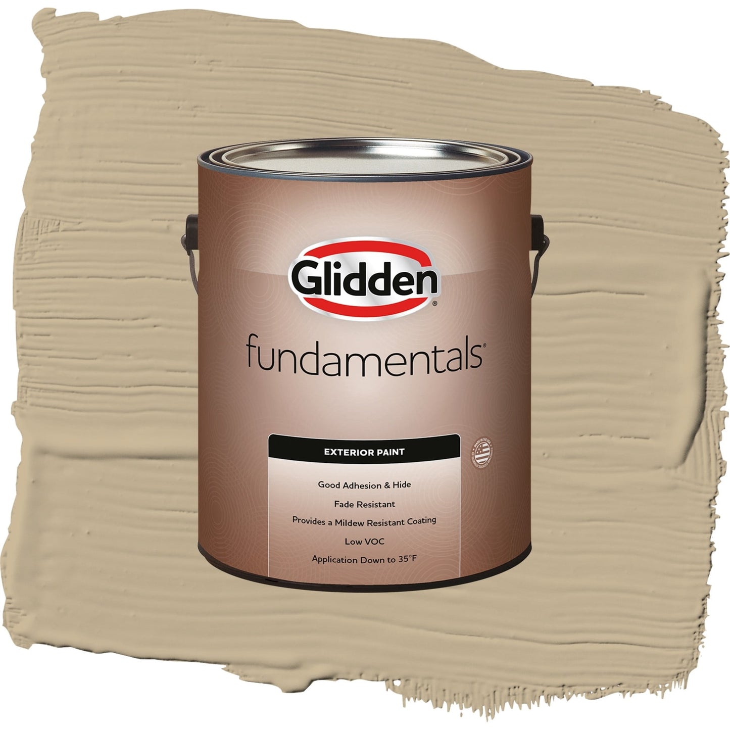 Glidden Fundamentals Rock Cliffs / Beige, Satin Exterior Paint, 1 Gallon