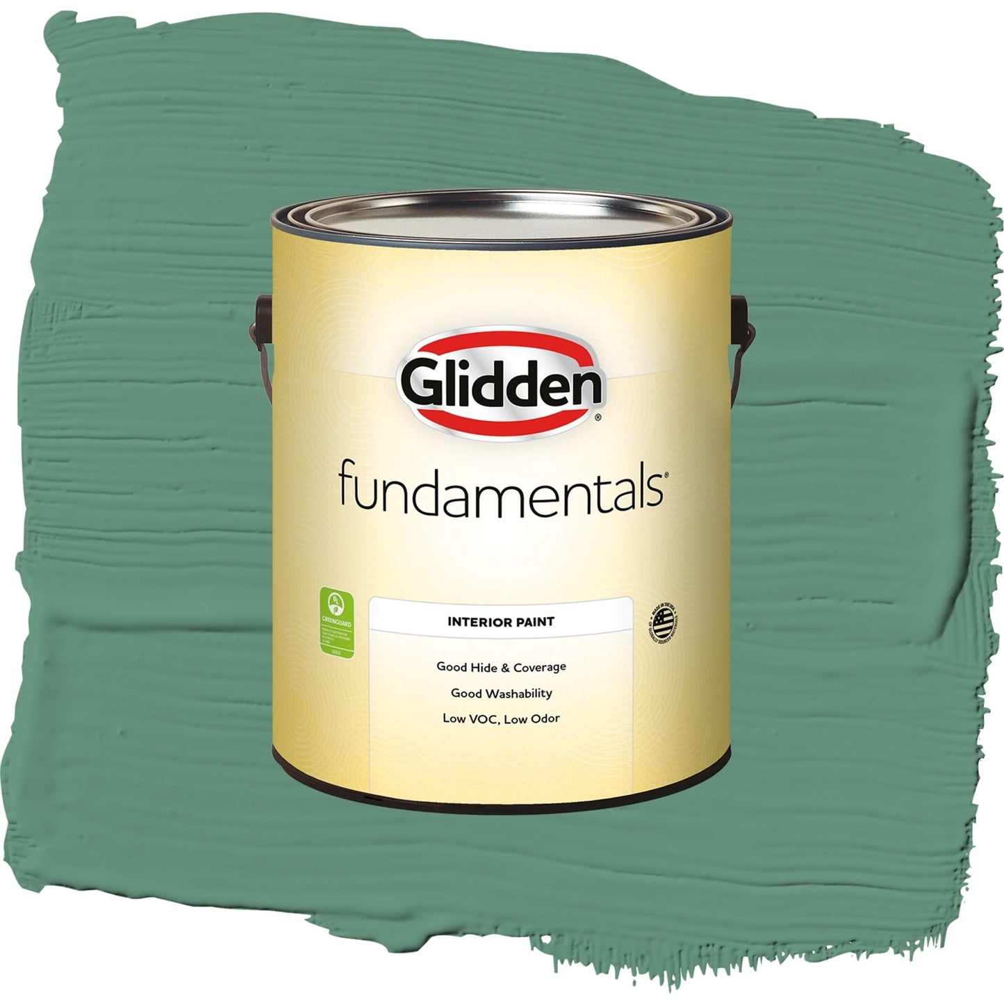 Glidden Fundamentals Sheffield / Green, Semi-Gloss Interior Paint, 1 Gallon
