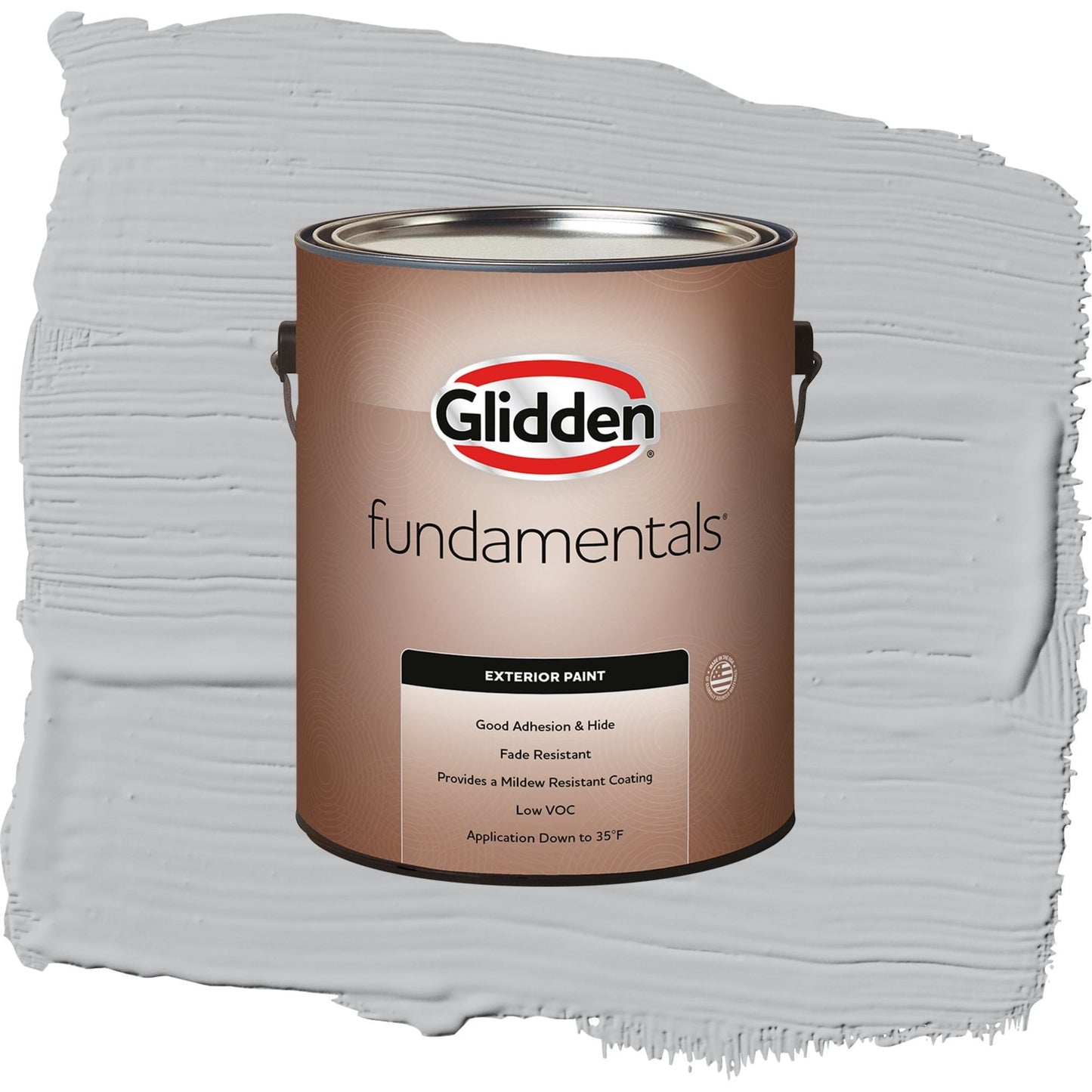 Glidden Fundamentals Whirlwind / Gray, Semi-Gloss Exterior Paint, 1 Gallon