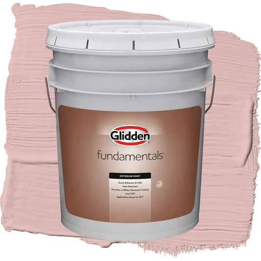 Glidden Fundamentals Rose Hip / Pink, Satin Exterior Paint, 5 Gallon