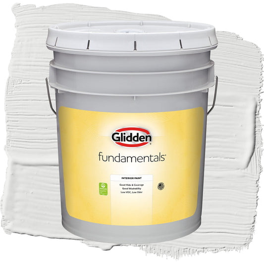 Glidden Fundamentals Aria / White Flat Interior Paint, 5 Gallon